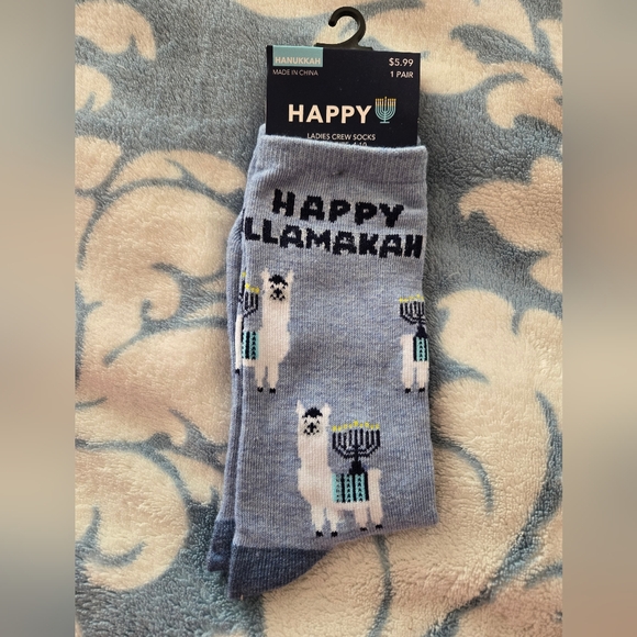 NWOT Happy Hanukkah long sleeve shirt and NWT socks - Picture 2 of 5